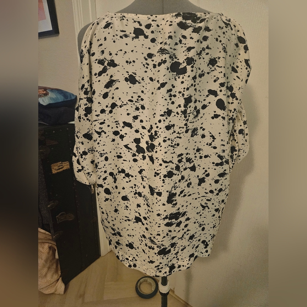 MICHAEL Michael Kors Black and White Patterned Top